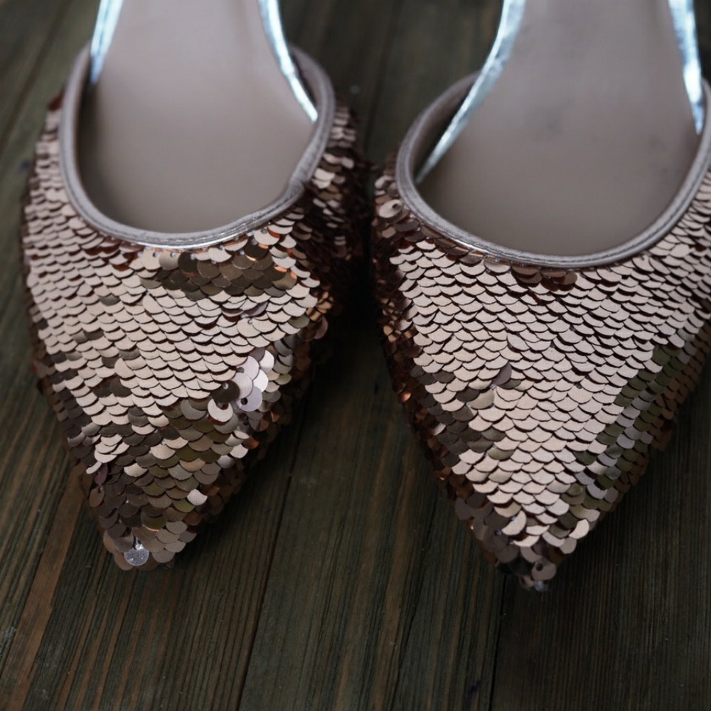 Copper sequin heels - Picture 3 of 8